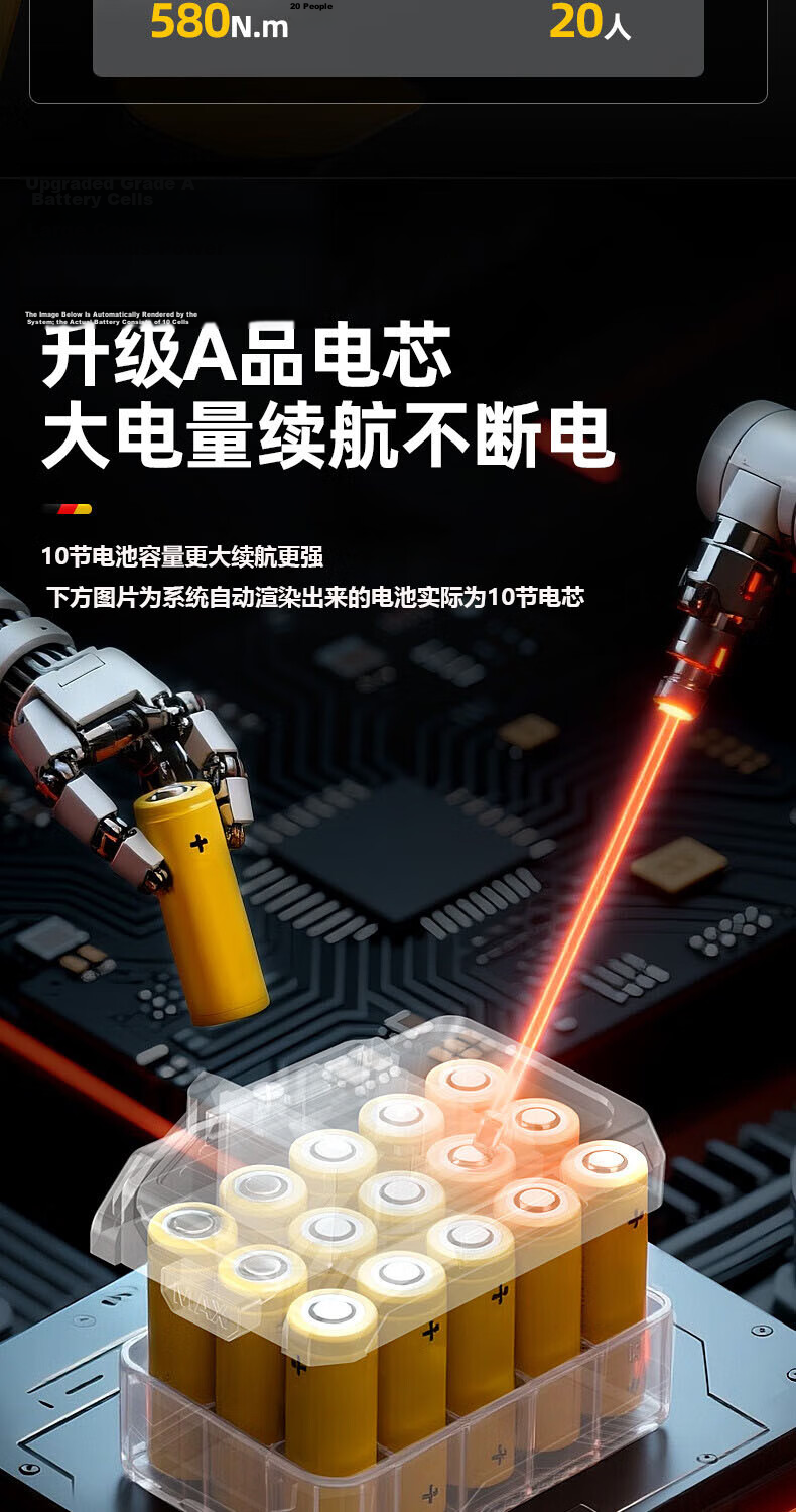 Aired 580N Lithium Battery Electric Wrench High Torque Cordless Impact Wrench Drill Impact Socket Power Tool 6