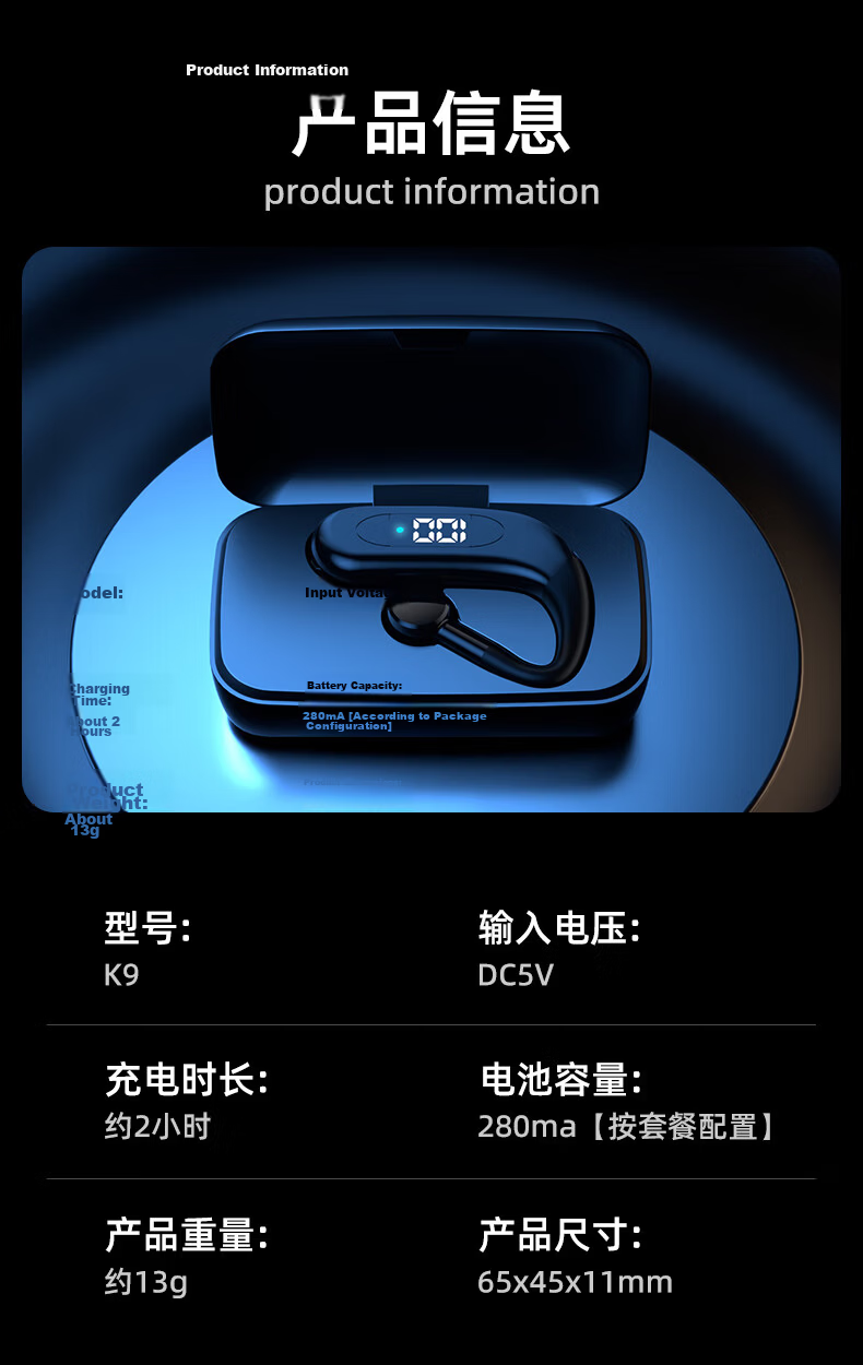 Guiyin A18 2026 New Wireless Bluetooth Earphones Ear-Hook Long Battery Life Sports Running Driving Noise Cancelling Compatible with Huawei Apple Oppo Xiaomi Vivo 14