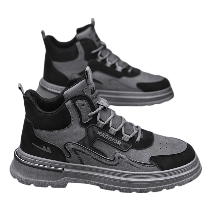 Warrior Men's Shoes 2026 Summer New Work Boots Breathable Anti-Smash Martin Boots Safety Shoes Gray Black Size 43