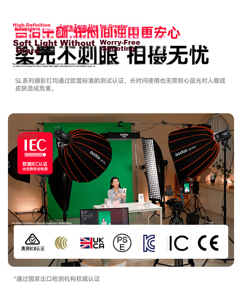 Godox SL60II Live Streaming Fill Light D Photography Continuous Light Sunlight Studio Shooting Photography Light Children's Clothing Photo Spotlight Host Live Streaming Light 8