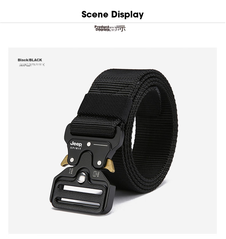 JEEP SPIRIT Magnetic Buckle Functional Belt for Men, Casual Outdoor Canvas Woven Nylon Canvas Military Training Belt 10