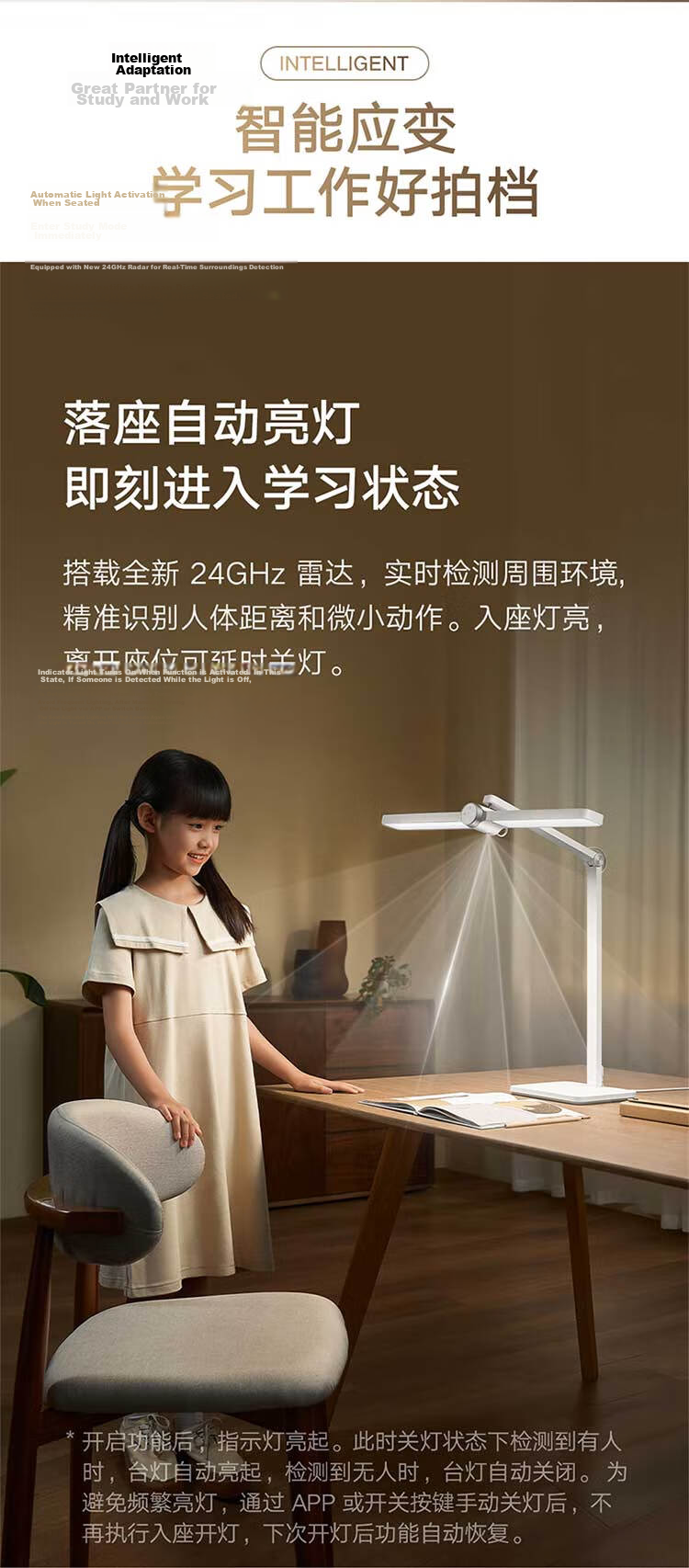 Mijia Desktop Study Lamp Pro Xiaomi 5A Grade Full-Spectrum Eye Protection Smart Human Sensor Children's Desk Lamp 7