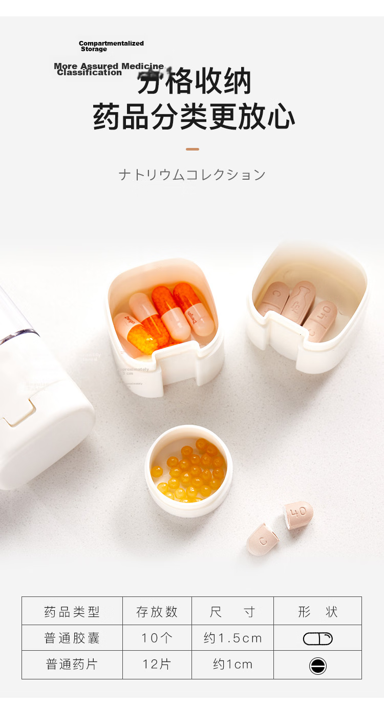 Daisy Leaf Japanese-Style Pill Cutter, Half And Quarter Pill Splitter, Pill Divider, Pill Cutter, Portable Small Pill Box 10