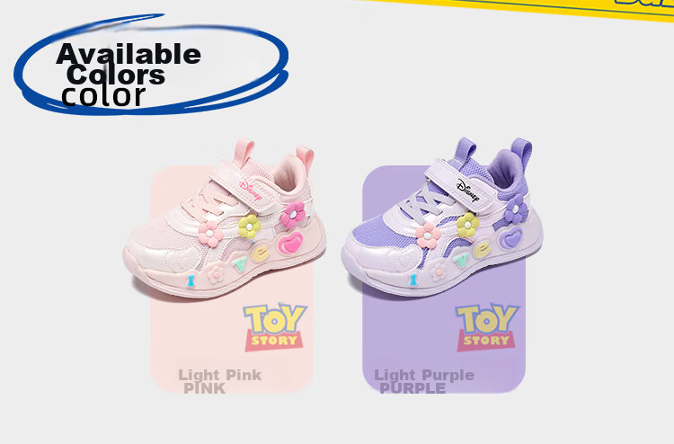 Disney Girls' Sports Shoes Children's Outdoor Comfortable Running Shoes Trendy Casual Sneakers Light Pink Size 27 5