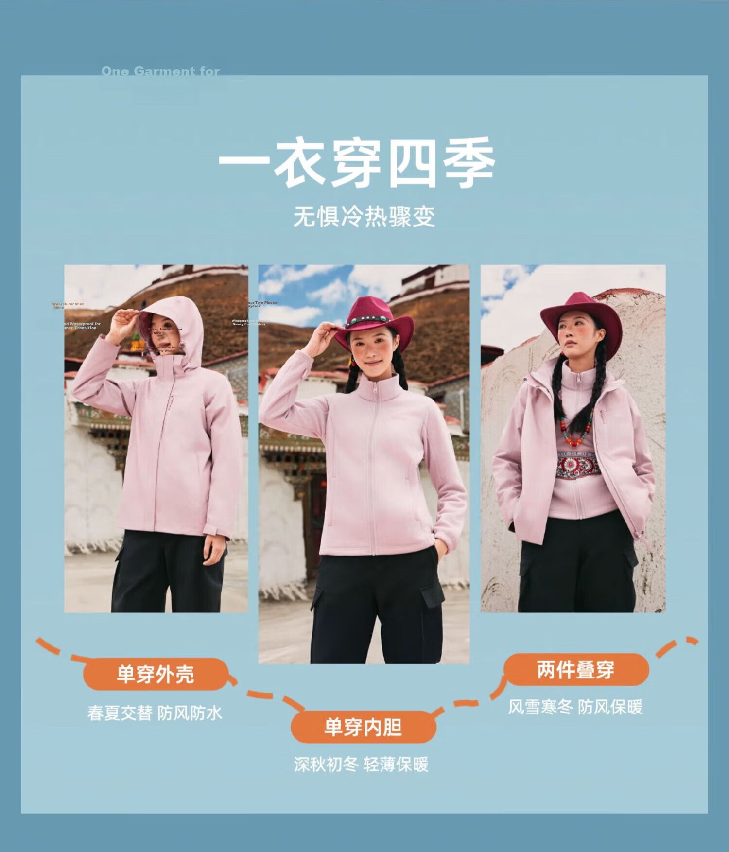 TOREAD Men's Outdoor Three-In Fleece Jacket, Detachable Two-Piece Set, Windproof, Warm Mountaineering Suit, Cold-Resistant Outerwear 14