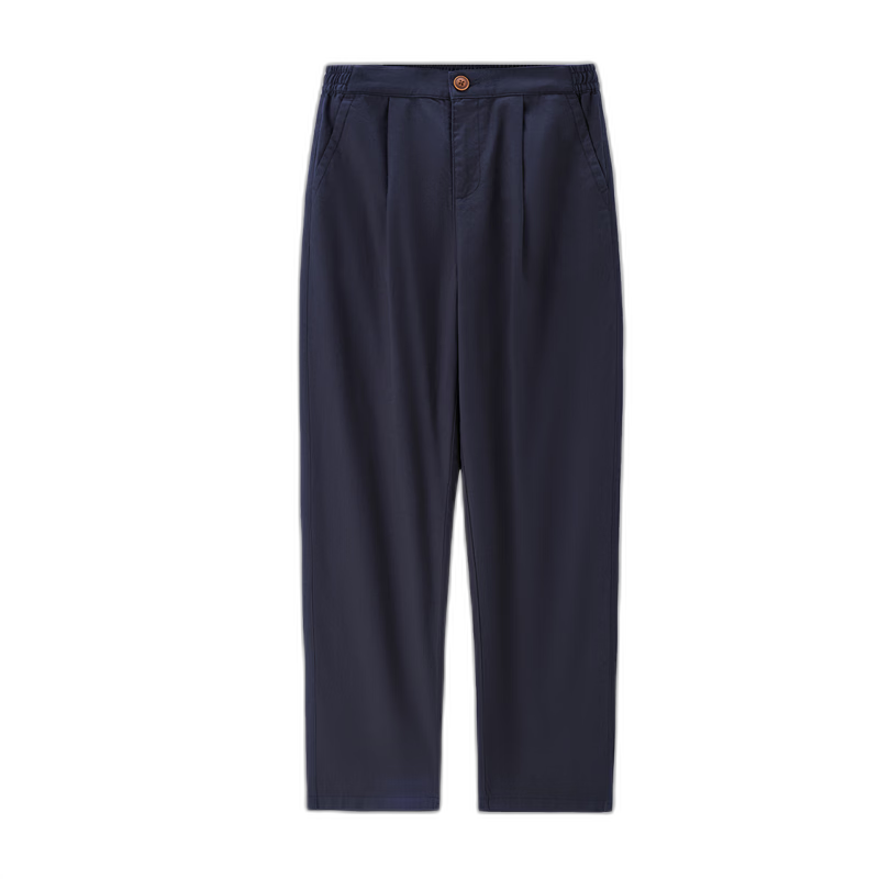 Giordano Women's New Cotton-Linen Blend Pants with Pleated Design, Semi-Elastic Waist, Casual Long Trousers, Artistic Style, 13415222
