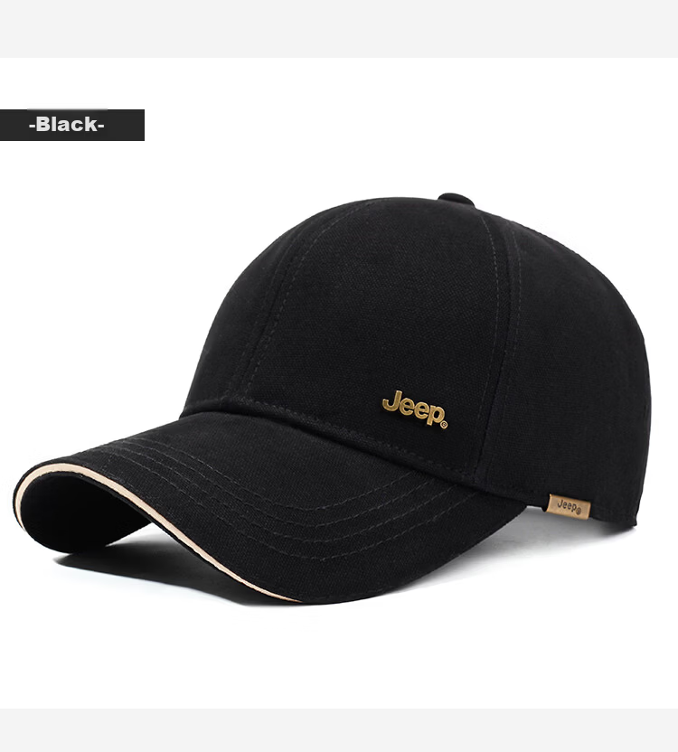 JEEP Men's Baseball Cap Four-Season Pure Cotton Large Size Duckbill Sun Hat Unisex Sun Protection Hat 8