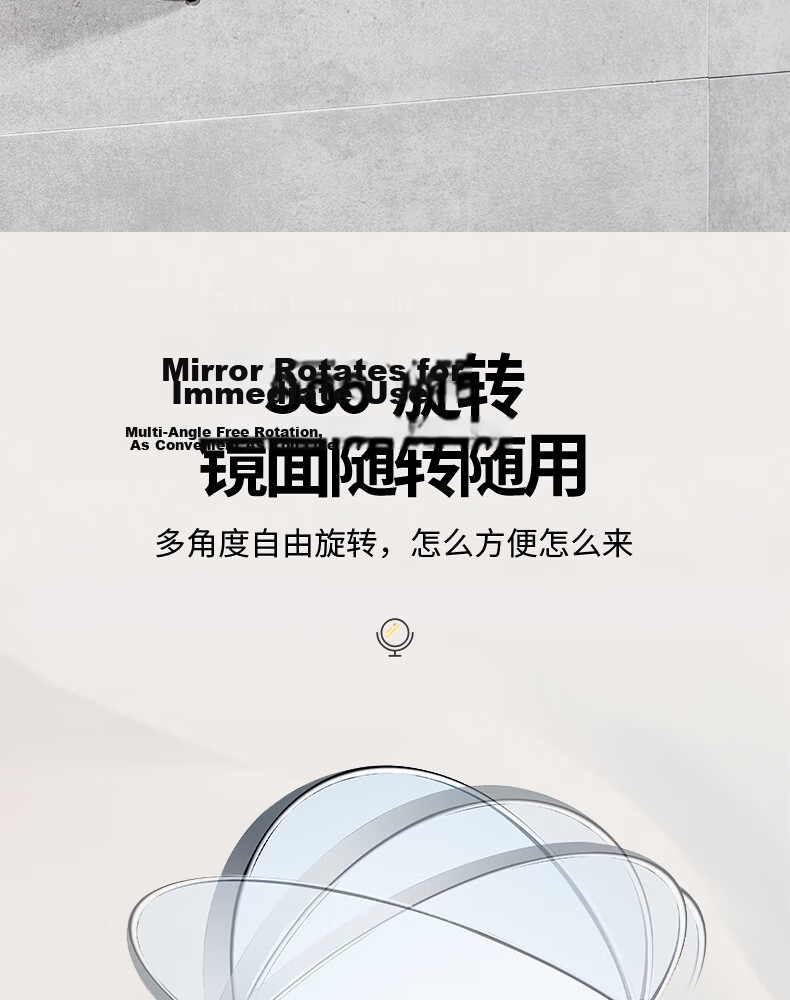 Interhasa! Wall-Mounted Bathroom Makeup Mirror Foldable Telescopic Magnifying Mirror Hotel No-Drill P1080001 11