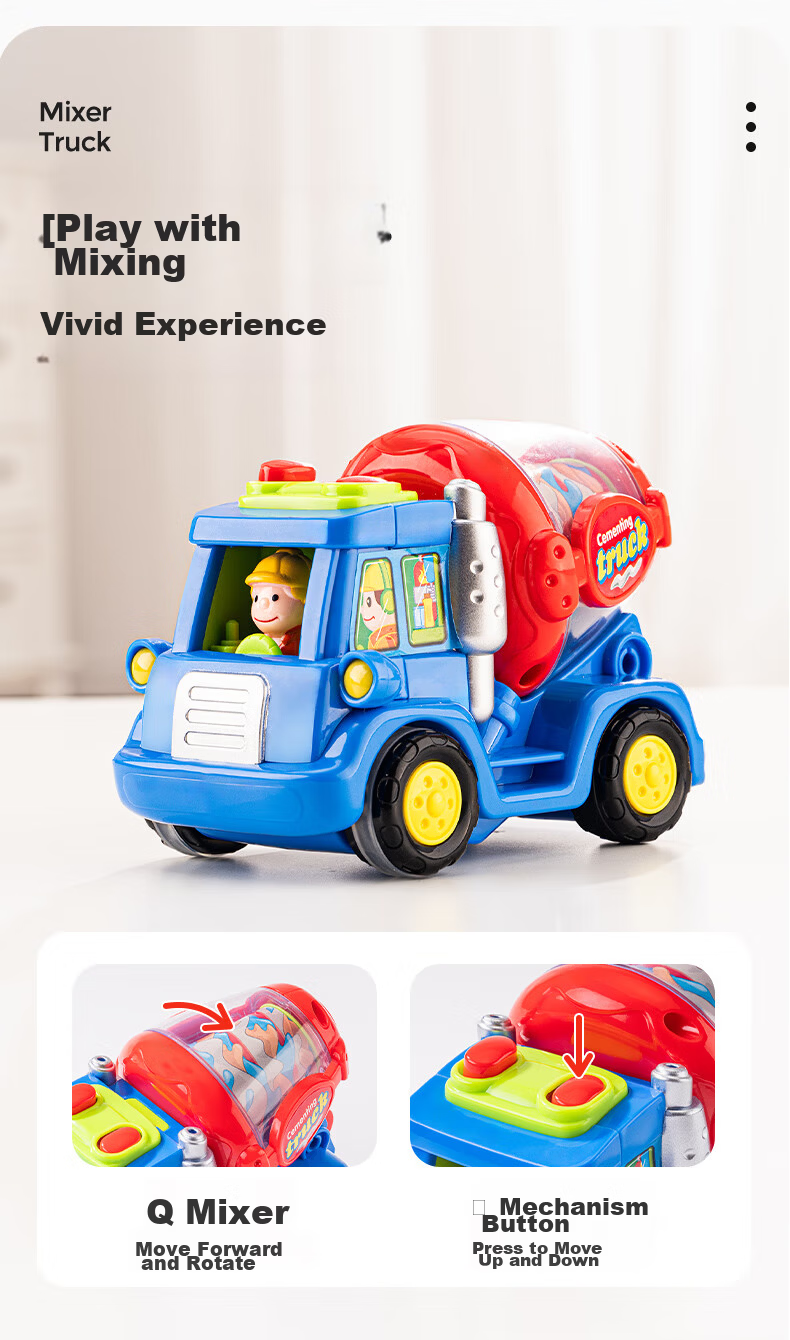 HUILE TOYS Baby Construction Vehicle Excavator Toy Car Children's Vehicle Model Boys And Girls Toys Birthday Gift for Ages 1-3 4