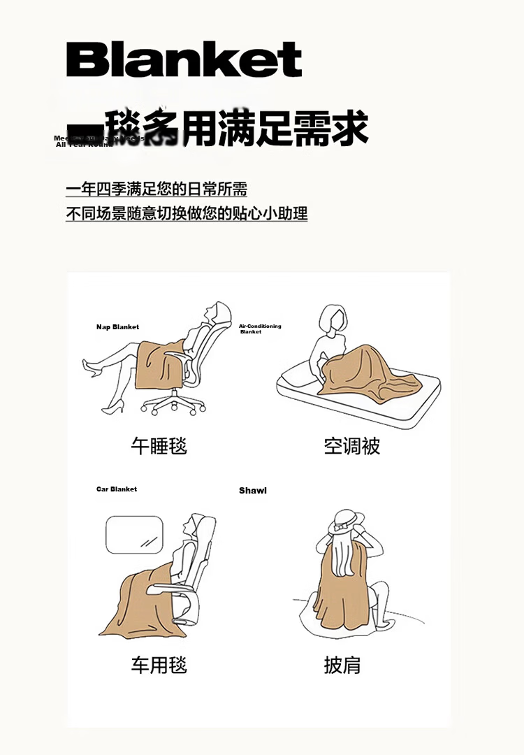 Wuyinliangpin Double-Sided Winter Milk Velvet Blanket, Office Nap Thickened Throw, Nordic Style Towel Blanket, 200*230cm 3