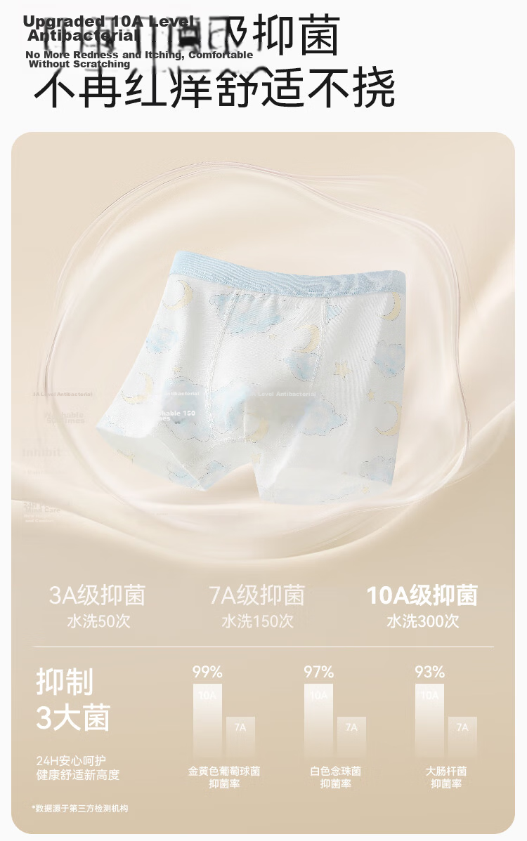 YEEHOO Pure Cotton Antibacterial Boys' Underwear for Ages 6-12, Teenagers, Children's Underwear, Boys' Big Kids Puberty Underwear 10
