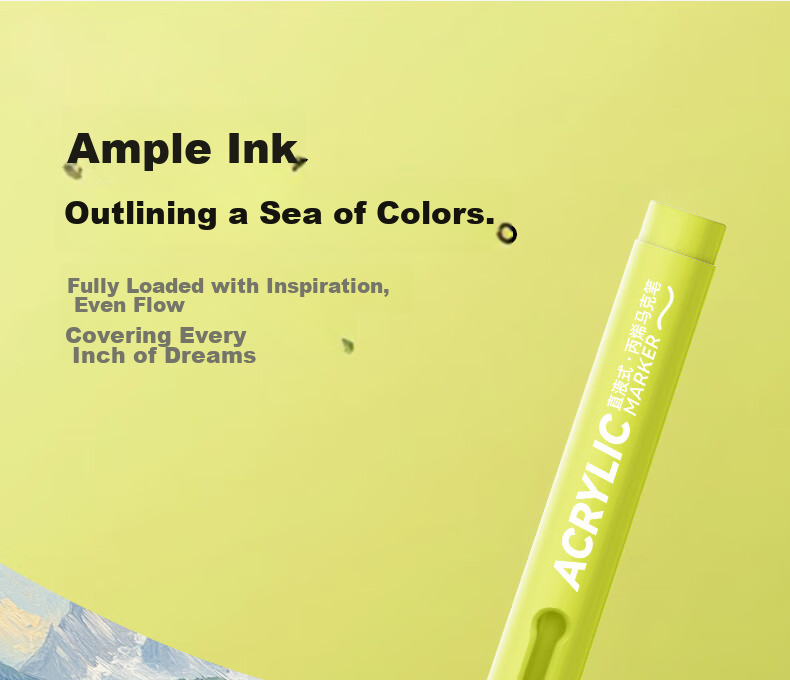 Master Back-to-School Stationery 60-Color Liquid Acrylic Marker Soft Tip Smart Ink Control Layerable Watercolor Pen Large Capacity High Coverage Brush Handwritten Report Doodle Marker 6
