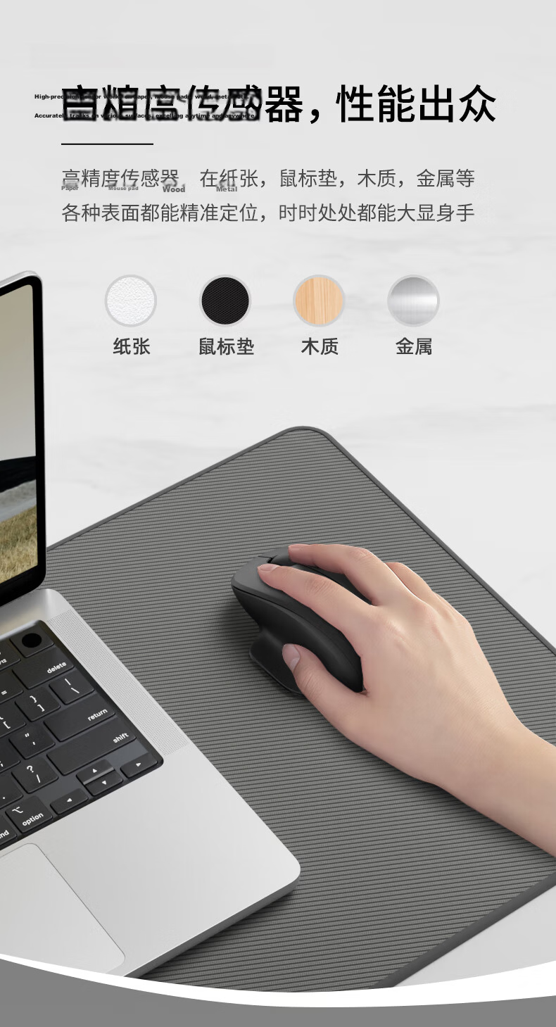 HP Professor SEC Ergonomic Wireless Bluetooth Dual-Mode 2.4G Wireless Office Mouse Type-C Charging Silent Milk Tea Color 6