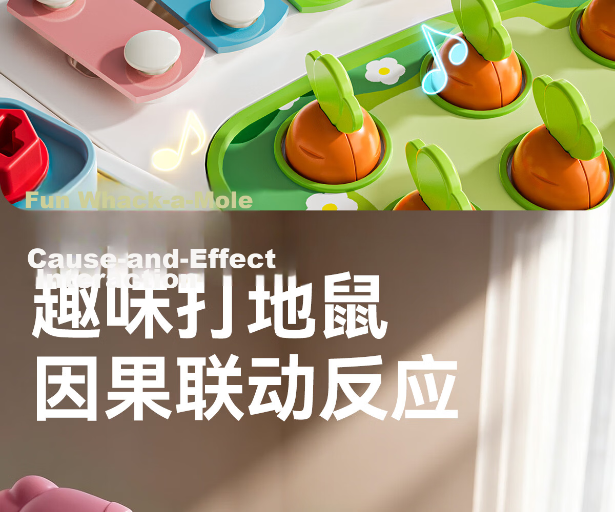 Xinge Multifunctional Game Table, Baby Early Education Toy, Farm Playground, Woodpecker Catching Insects Fishing Toys, Birthday Gift 23