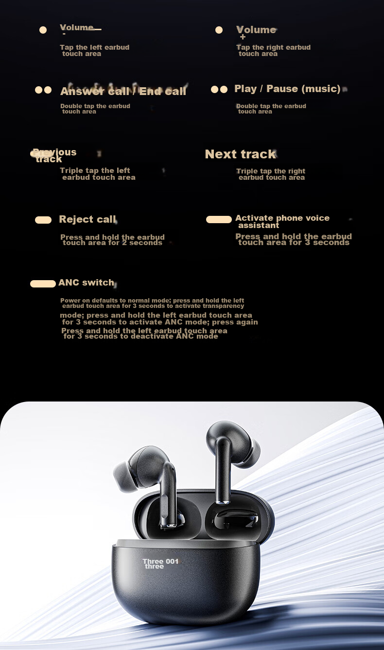 Aigo [Battery Display Bluetooth 6.0] Semi-In Ear Bluetooth Headphones for Sports, Gaming, Running, Hiking with Ultra-Long Battery Life And HIFI Sound Quality, Compatible with Apple, Xiaomi TQ15 Black 15