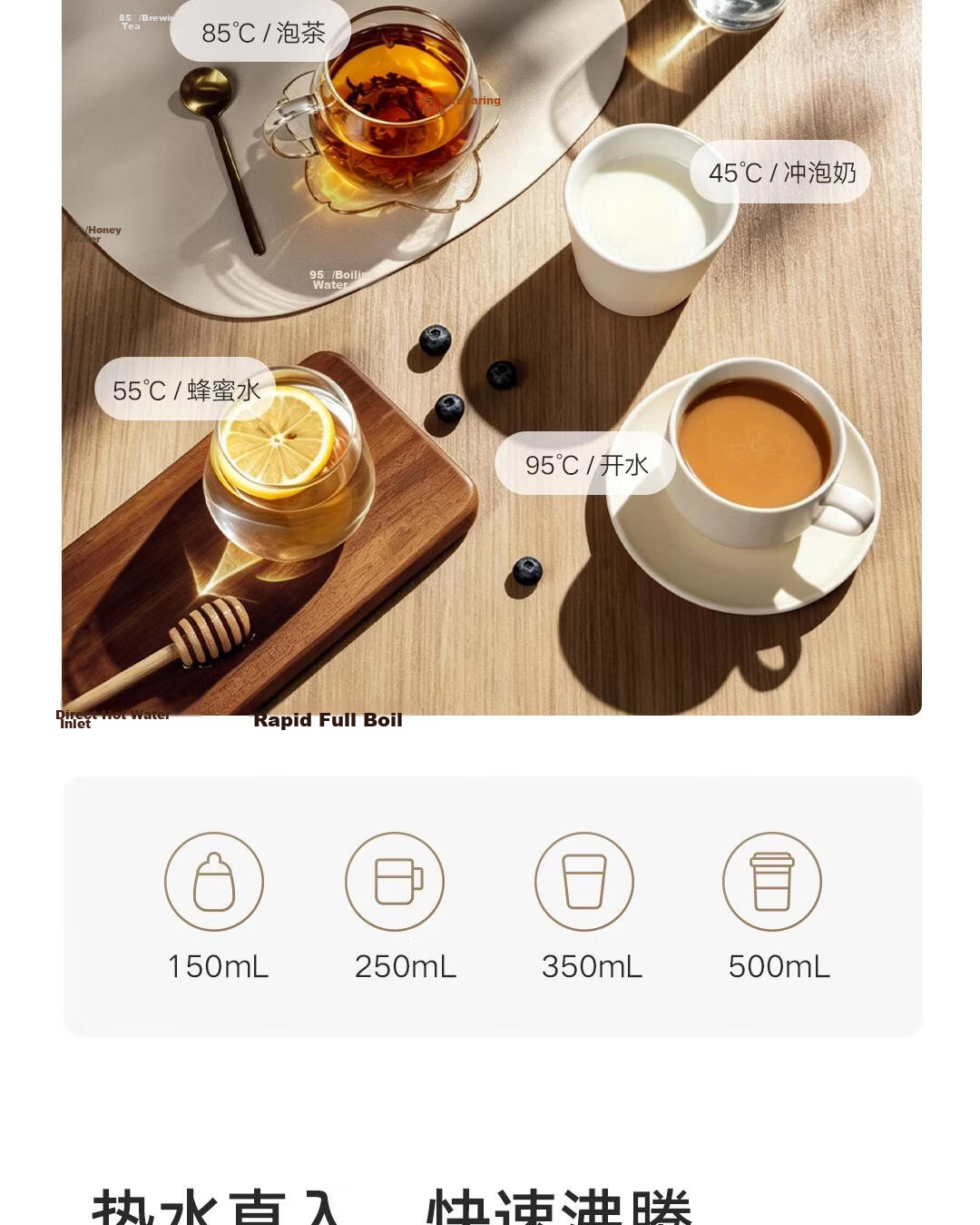 Mijia Xiaomi Cold And Hot Water Dispenser, Electric Kettle, Cold And Hot Version, Work Season, Desktop Small 3-Second Rapid Heating, Milk Frother, Electric Hot Water Kettle, Cooling MJMY23YM 9
