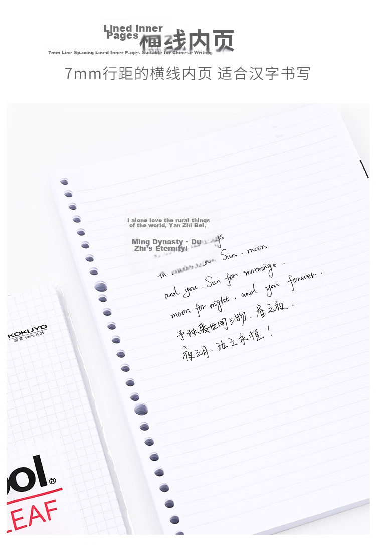 KOKUYO Gambol A5 Loose-Leaf Notebook, Detachable Business Journal with 7mm Ruled Lines, 30 Sheets, Black, WCN-FR1031N 2