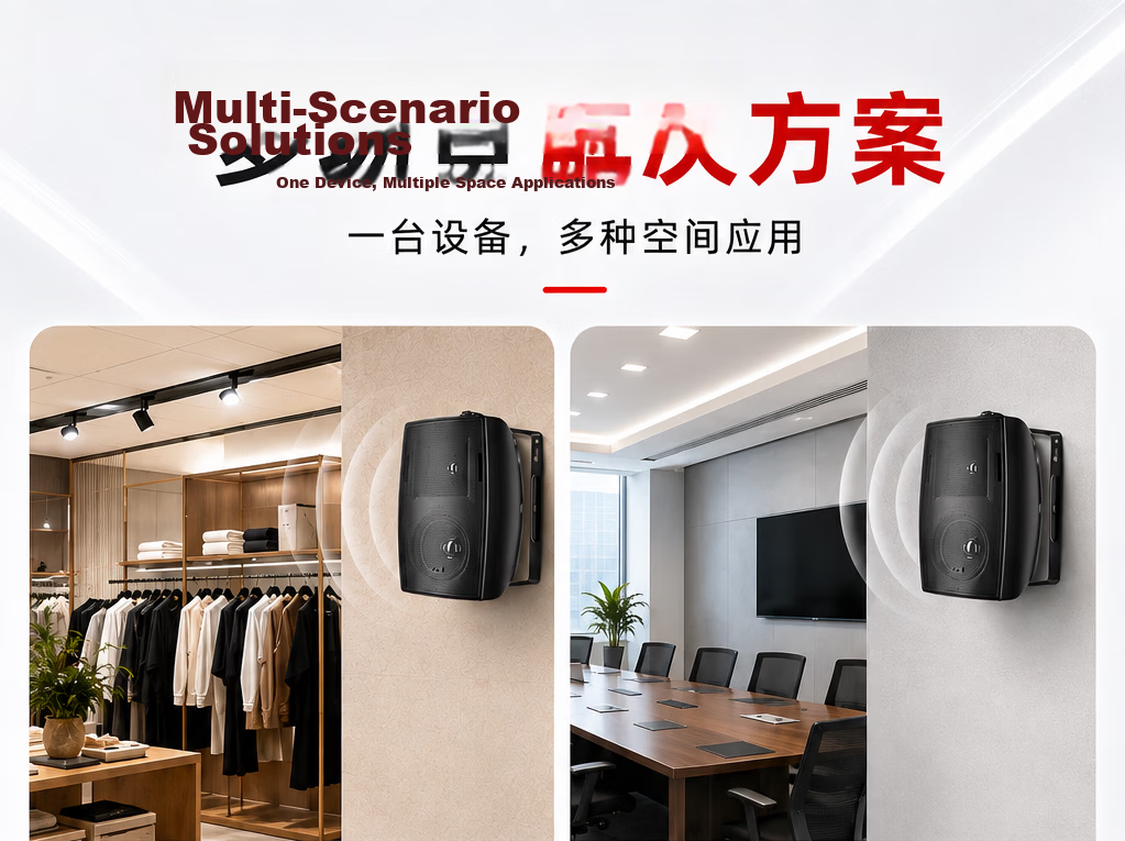 SAST Wall-Mounted Speaker 40W Passive Speaker Requires Amplifier 4-Inch Commercial Engineering Conference Room Restaurant Home Public Broadcasting Background Music 7