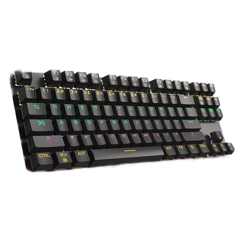 B.O.W Hangshi G19 Wired Mechanical Keyboard Hot-Swappable 87-Key RGB Backlit Brown Switch Black Gaming Office Keyboard