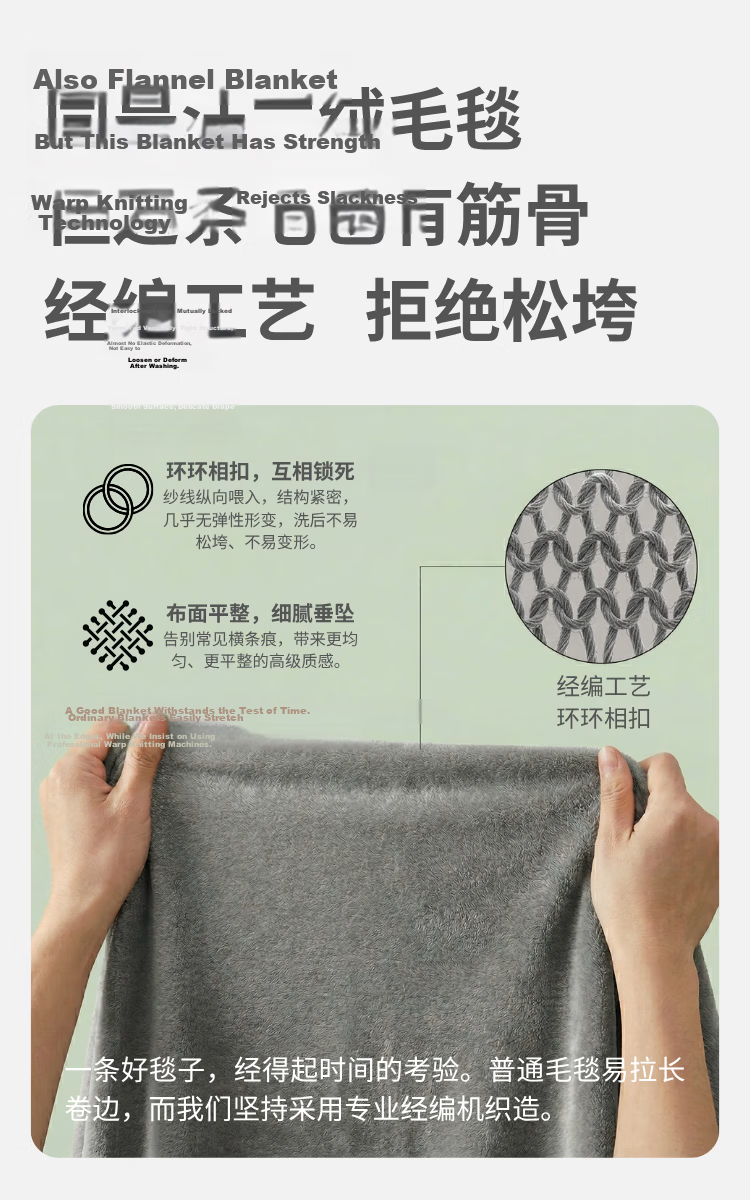 JD Jingzao Classic Flannel Blanket 1150g Thickened Double-Sided Sofa Nap Quilt Premium Gray 1.5x2m 7