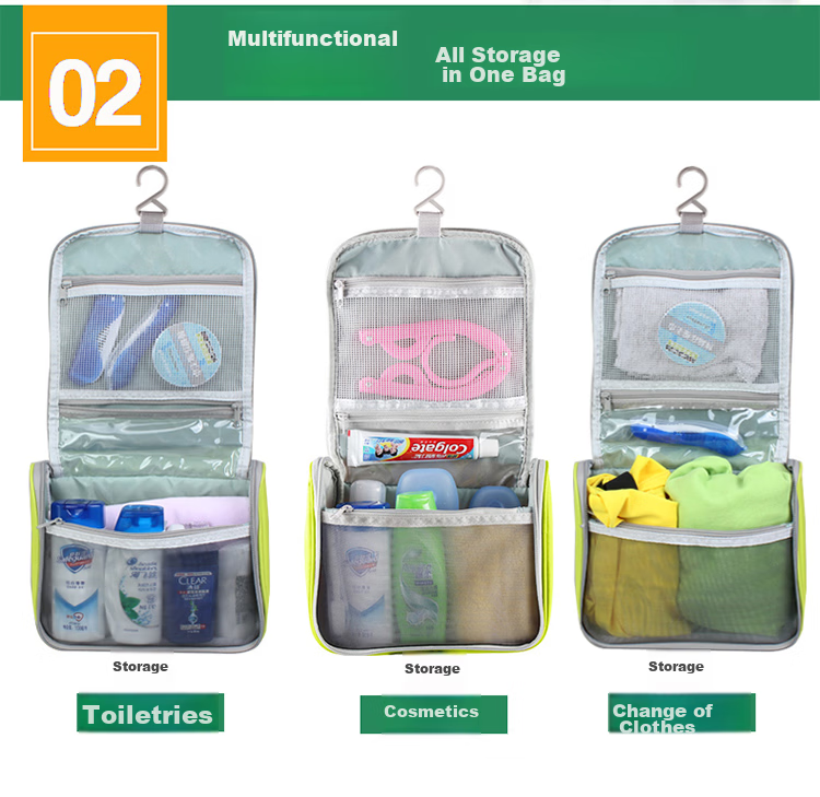 WELLHOUSE Makeup Bag Travel Storage Pouch Unisex Portable Toiletry Bag Fruit Green 5