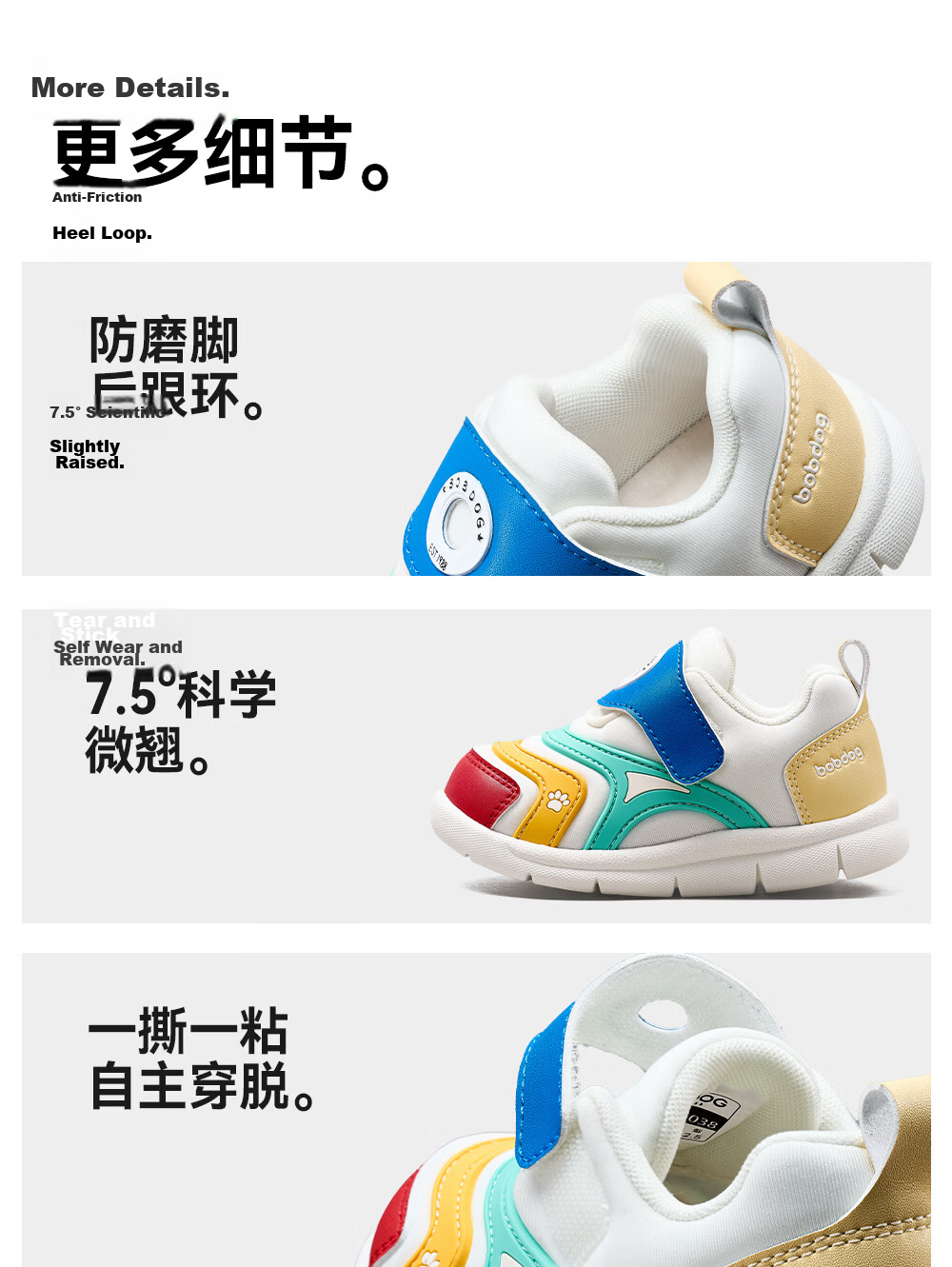 Bobdog Toddler Baby Walking Sandals Soft Sole Breathable Non-slip Infant Children's Shoes White Blue Size 22 16