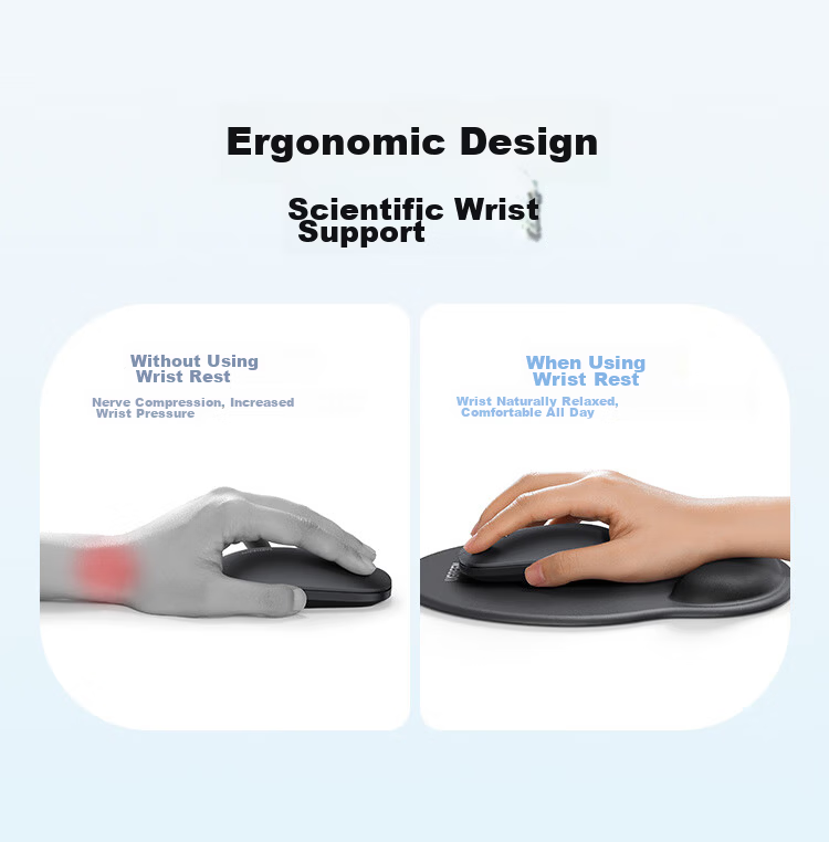 UGREEN Mouse Pad Wrist Rest, Ergonomic Wrist Support [Soft Memory Foam], Laptop Desktop Silicone Non-Slip Hand Rest, Office And Gaming Mouse Pad for Men And Wome 2