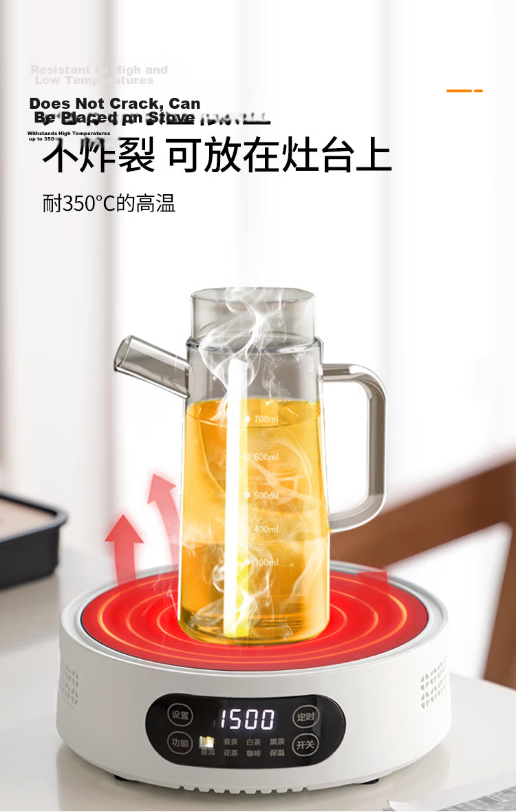 YOUAO [Fireproof] Glass Oil Bottle, Non-Drip High Borosilicate Transparent Oil Bottle with 304 Stainless Steel Filter Mesh, 1000ML 3