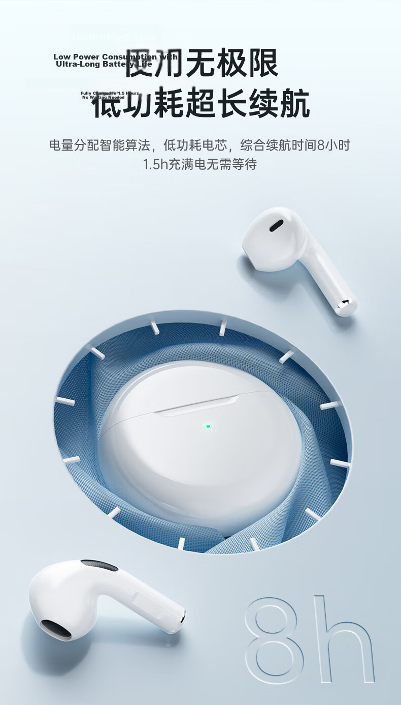 Zhiguozhe Bluetooth Earphones Semi-In-Ear Wireless for Huawei Honor Phones 2026 Latest Long Battery Life Music Noise Cancelling Compatible with Xiaomi Vivo Ear-Friendly 7