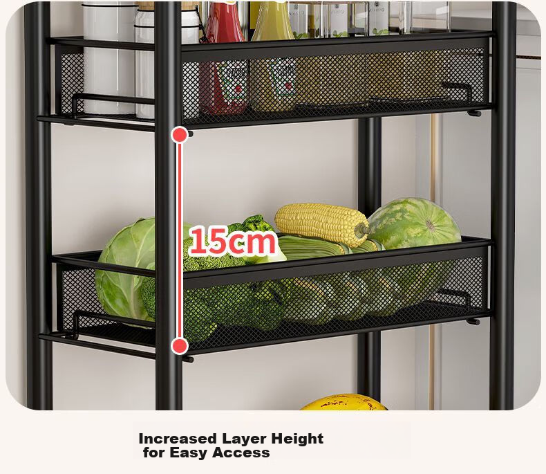 Shunyou Multifunctional Storage Rack Small Trolley Floor-Movable Kitchen Storage Rack Fruit Snack Rack SY-613 16