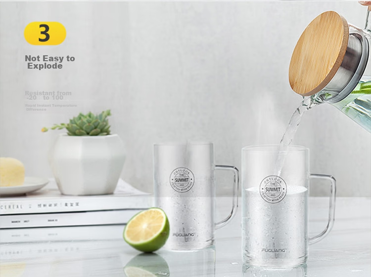 Fuguang Heat-Resistant Large Capacity Explosion-Proof Glass Flower Tea Cup with Handle for Men and Women, Coffee Office Water Mug 6
