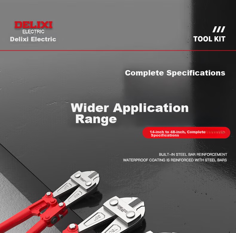 DELIXI ELECTRIC Industrial Grade Rebar Cutter Heavy-Duty Wire Cutter Iron Wire Pliers 8-Inch 17