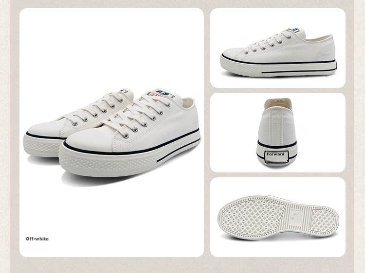Qianjin Classic Retro Fashion Trend Canvas Shoes Breathable Non-slip Wear-resistant 2026 New Model Off-white Size 40 18