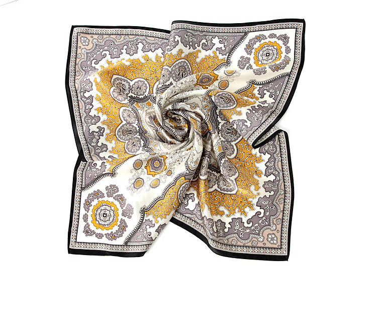 Sijie Silk Scarf for Women, 100% Mulberry Silk Printed Square Scarf, Mid-Autumn Festival And Office Use, Gift for Mom on Holidays 12