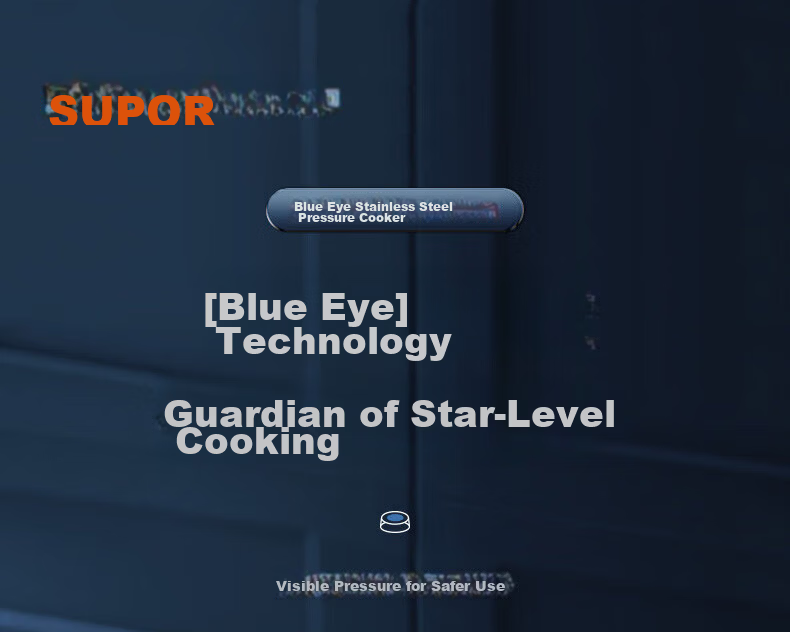 SUPOR Blue Eye 304 Stainless Steel Pressure Cooker, 22cm High Pressure Cooker, Compatible with Gas And Induction Stoves, YW22S1 2