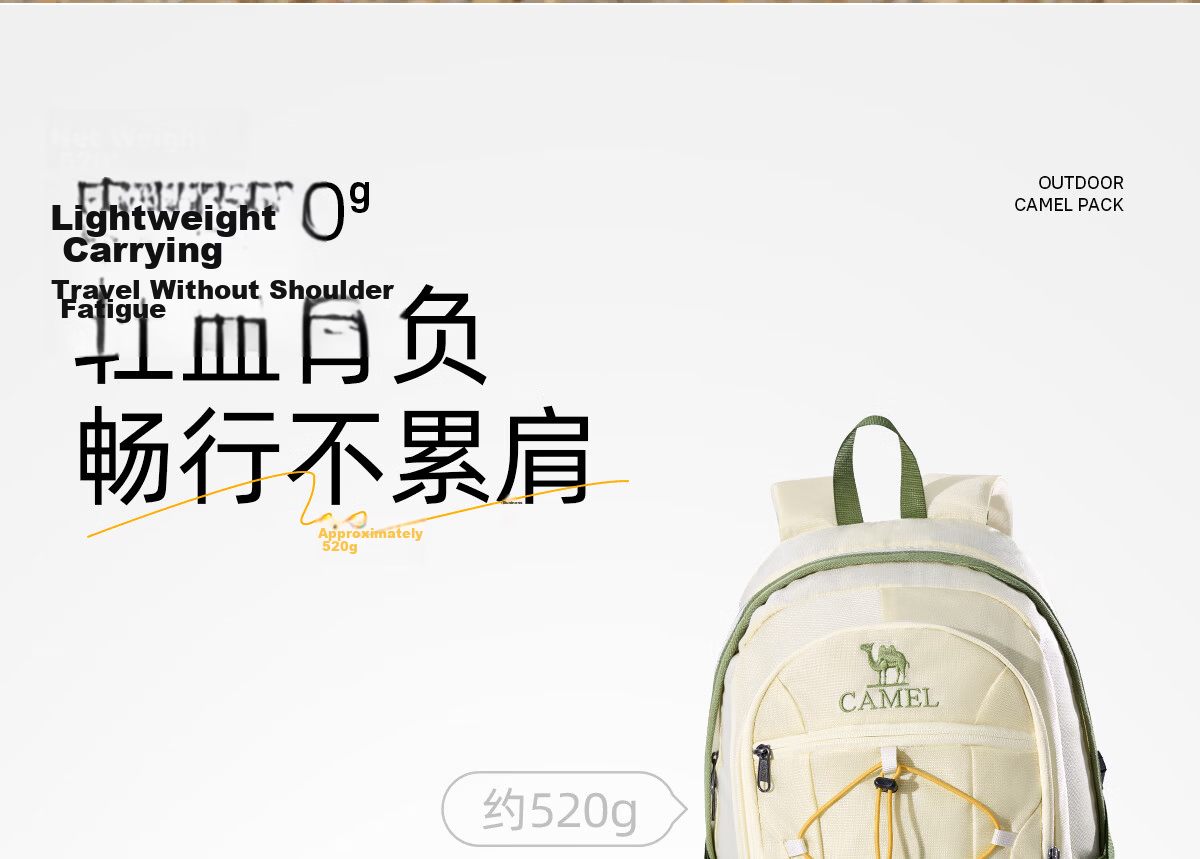 CAMEL Outdoor Lightweight Hiking Backpack Professional Trekking Travel Backpack Casual Sports Student Backpack, Wuyuzi Color 8