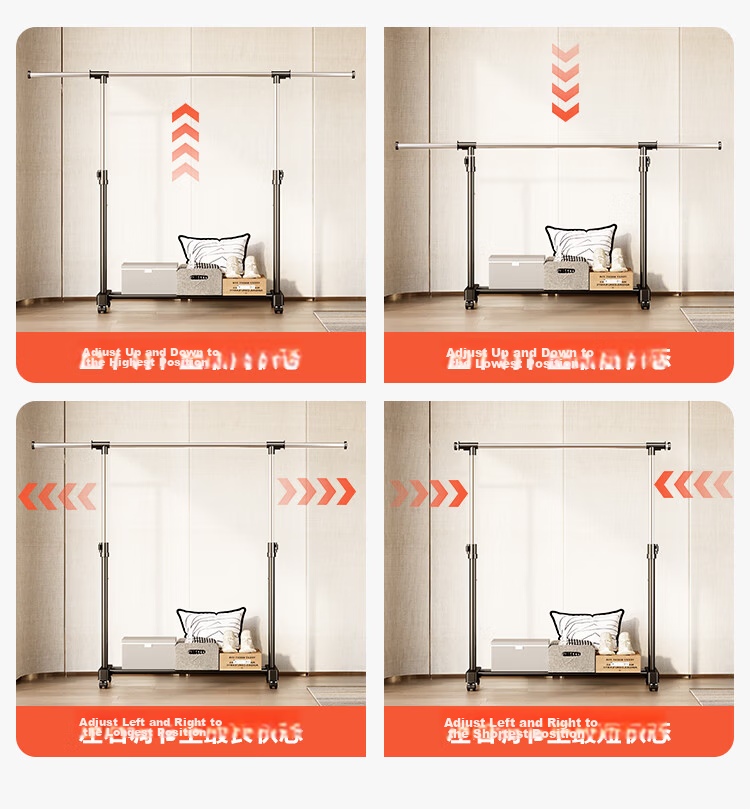 Yicainianhua Clothes Drying Rack, Floor-Standing Clothes Hanger, Storage Shelf, Indoor Clothes Hanger, Balcony Drying Rod, Extendable Quilt And Clothes Drying Rack, 2022 Model 12