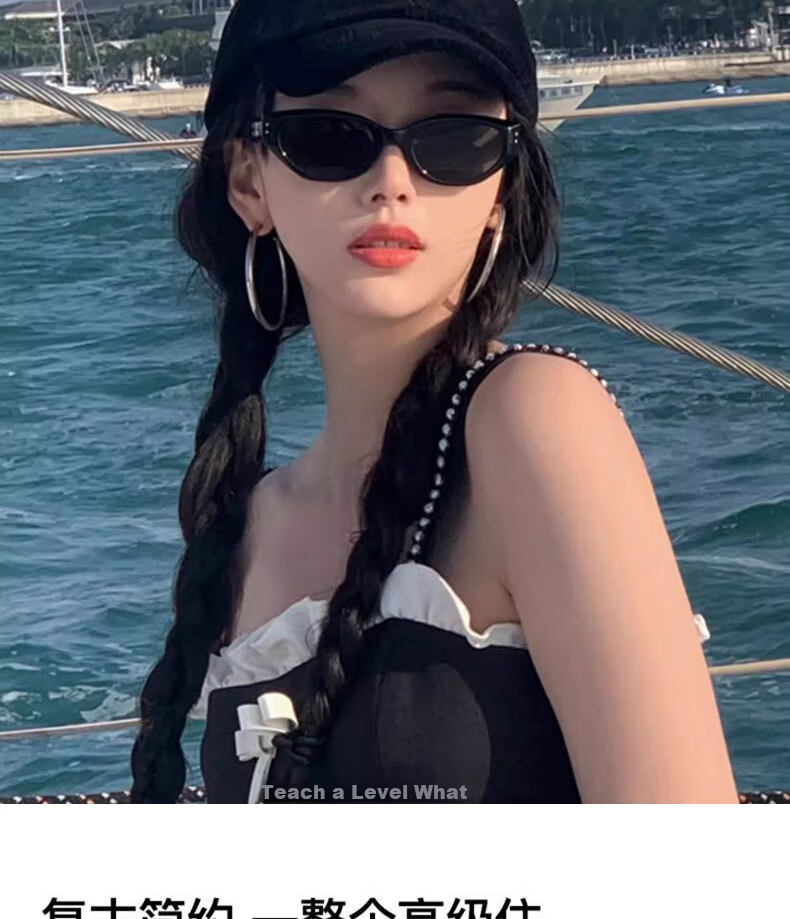 Boshide Cat Eye Sunglasses GM High-End Black Frame Gray Lens Sunglasses for Men and Women 5