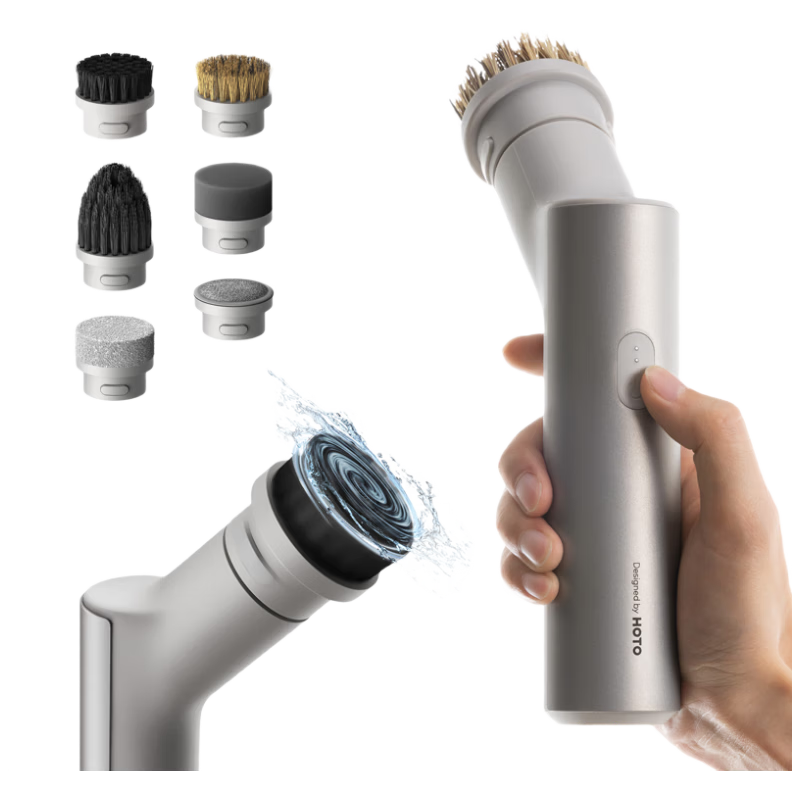 HOTO Multifunctional Powerful Electric Cleaning Brush Wireless Handheld High-Power Waterproof Home Dishwasher Toilet Brush