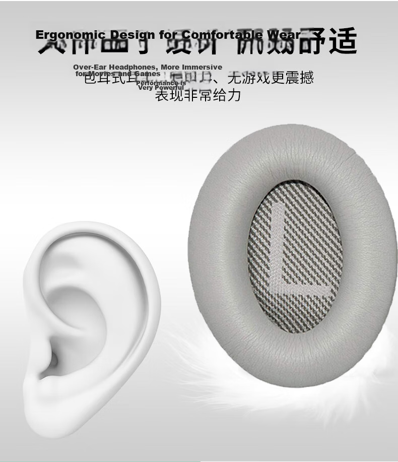 PENGGU Replacement Headband Cover for Bose QC35 QC45 Headphones Soft Sponge Noise Cancelling Accessories with Velcro - Gray 4