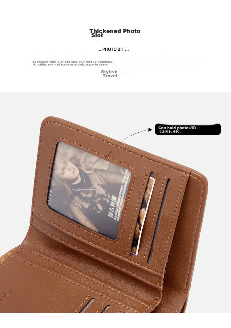 Kouyi Women's Short Wallet Genuine Leather Mini Fashion Coin Purse Student Birthday Gift for Girlfriend Wife 8