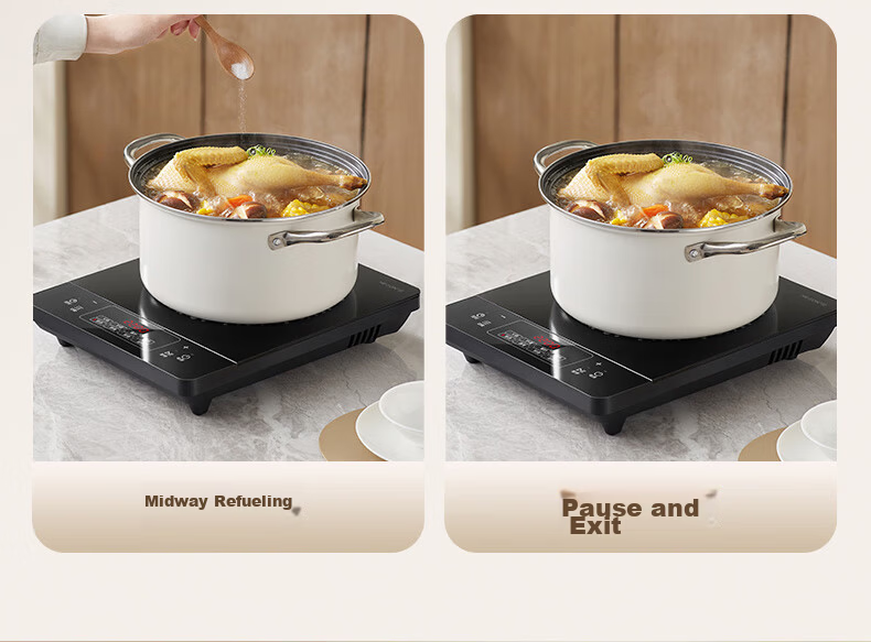 Midea Induction Cooker 2200W High Power Household Stove Durable Panel Eight-Level Firepower Slim Electric Cooktop Hot Pot C22-RT22E01 19