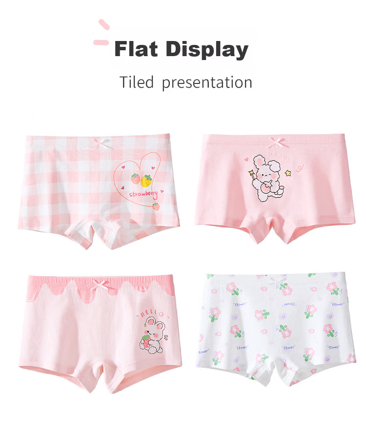 Miiow Kids Girls' Summer Cotton Antibacterial 7A Mulberry Silk Crotch Underwear Baby Boxer Shorts 8