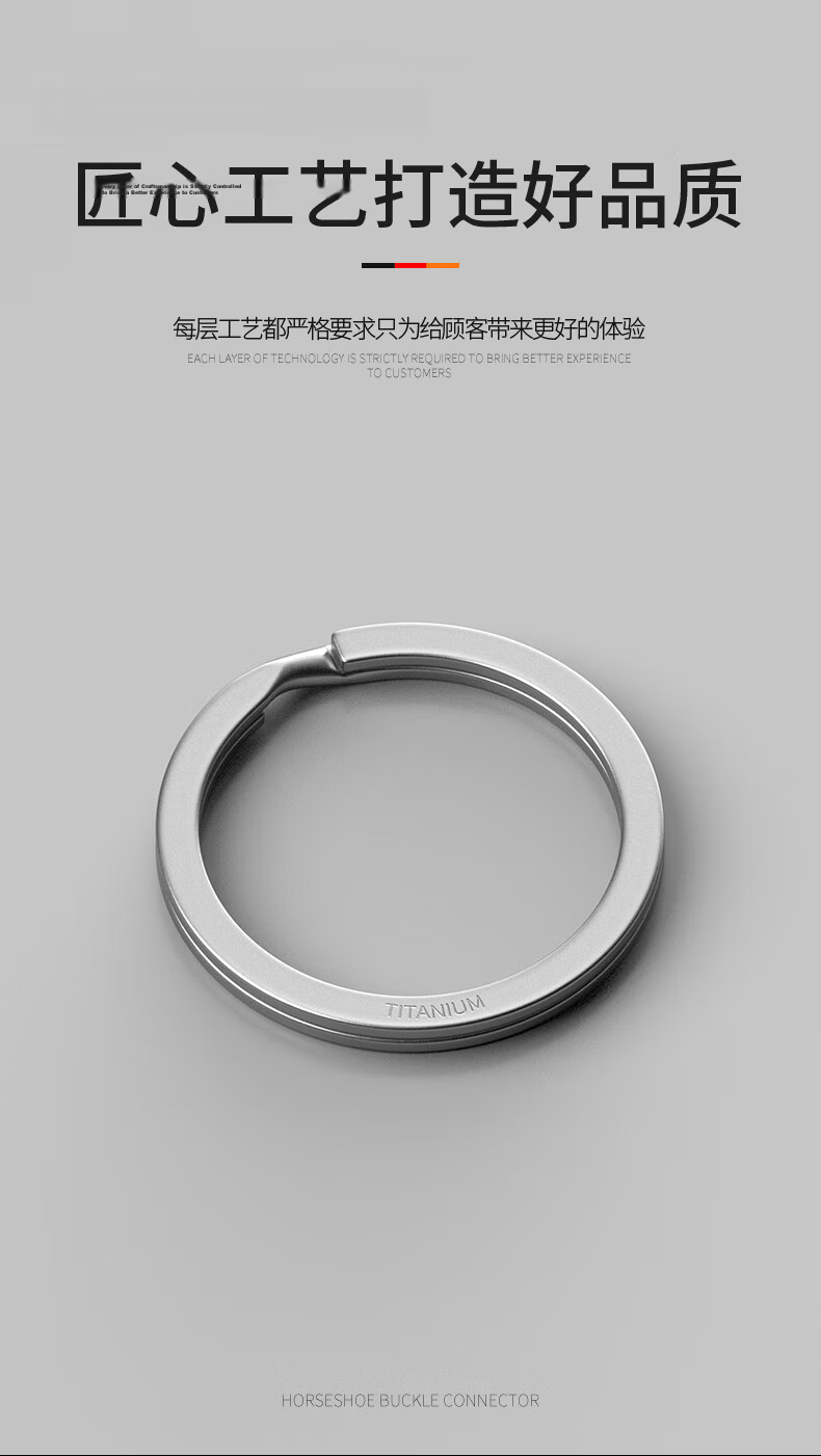 Laiben Titanium Alloy Horseshoe Buckle D-Shaped Buckle Key Case Accessory, Keychain Pendant for Men And Women, Car Key Ring 3