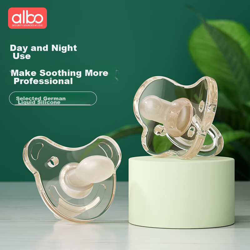 Albo Baby Pacifier Ultra Soft 0-3-6-18 Months Anti-Colic Newborn 1+ Year 2-Pack with Storage Case