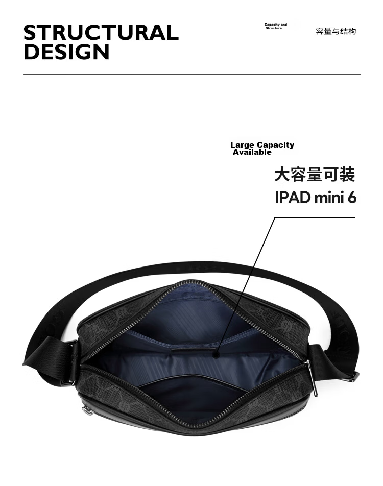 GOLF Men's Printed Single Shoulder Crossbody Bag Multi-Compartment Waterproof Business Commuter Bag for Phone and iPad 7