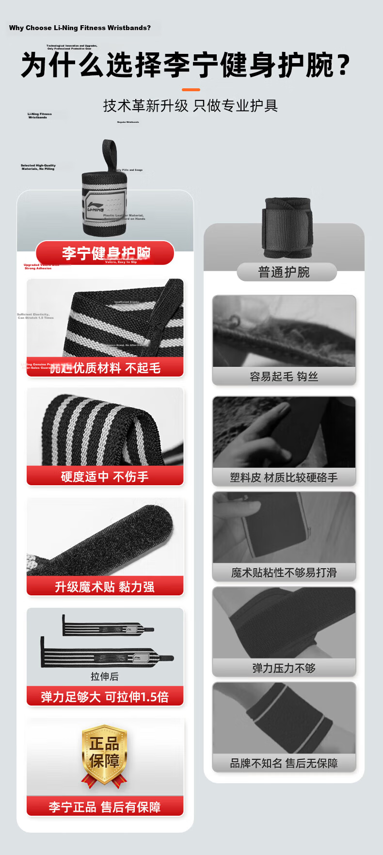 LI-NING Wrist Support Fitness Bench Press Push-Up Compression Wristband for Men Badminton Tendonitis Wrist Injury Brace 4