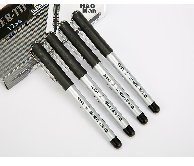 AIHAO Signature Pen, 0.5mm Black, Direct Liquid Rollerball Pen, Bullet Tip, Office Use, Water-Based Ink, Large Capacity Direct Liquid Pen, AH2000 13