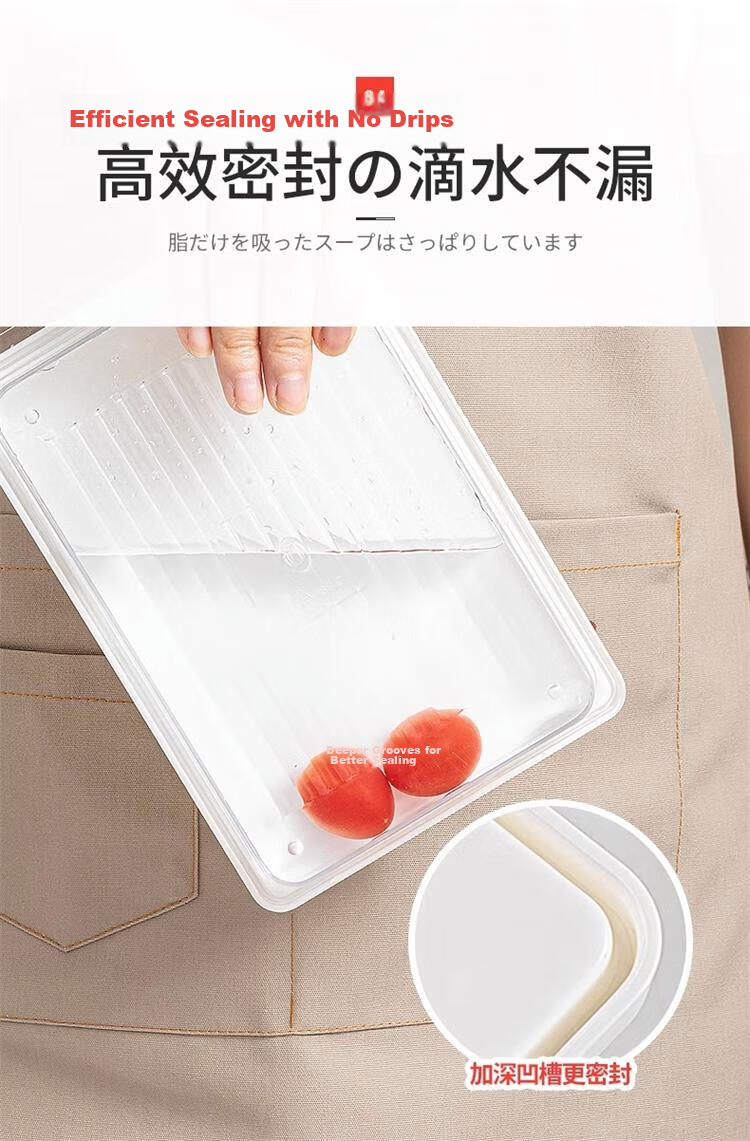 Ie no Monogatari Japanese Refrigerator Storage Box Food Grade Large Capacity Kimchi Sealed Container Freezer Fruit and Vegetable Box 7