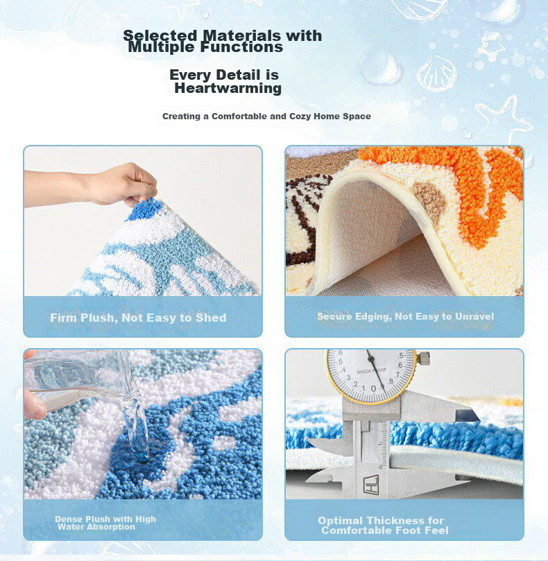 Simple American Style Bathroom Absorbent Non-Slip Mat Toilet Entrance Quick-Dry Floor Mat 40*60cm 2